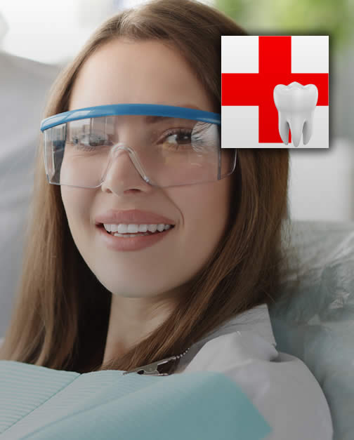 Close up of woman smiling sitting in dental chair