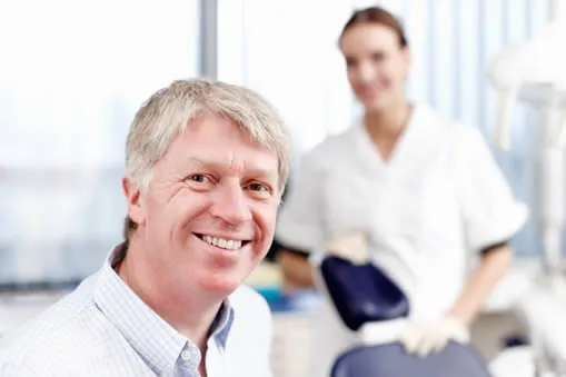 Senior man at dentist's office